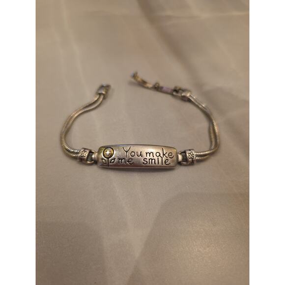 Brighton Silver Plated Charm Bracelet You Make Me Smile - Picture 3 of 16